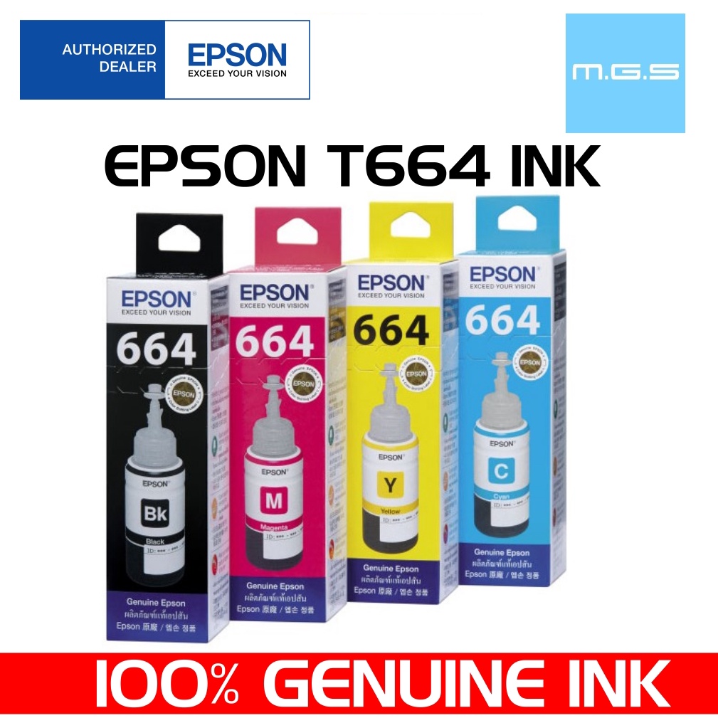 Epson T664 Full Set Original Refill Ink L120 L210 L360 Shopee Malaysia 3742