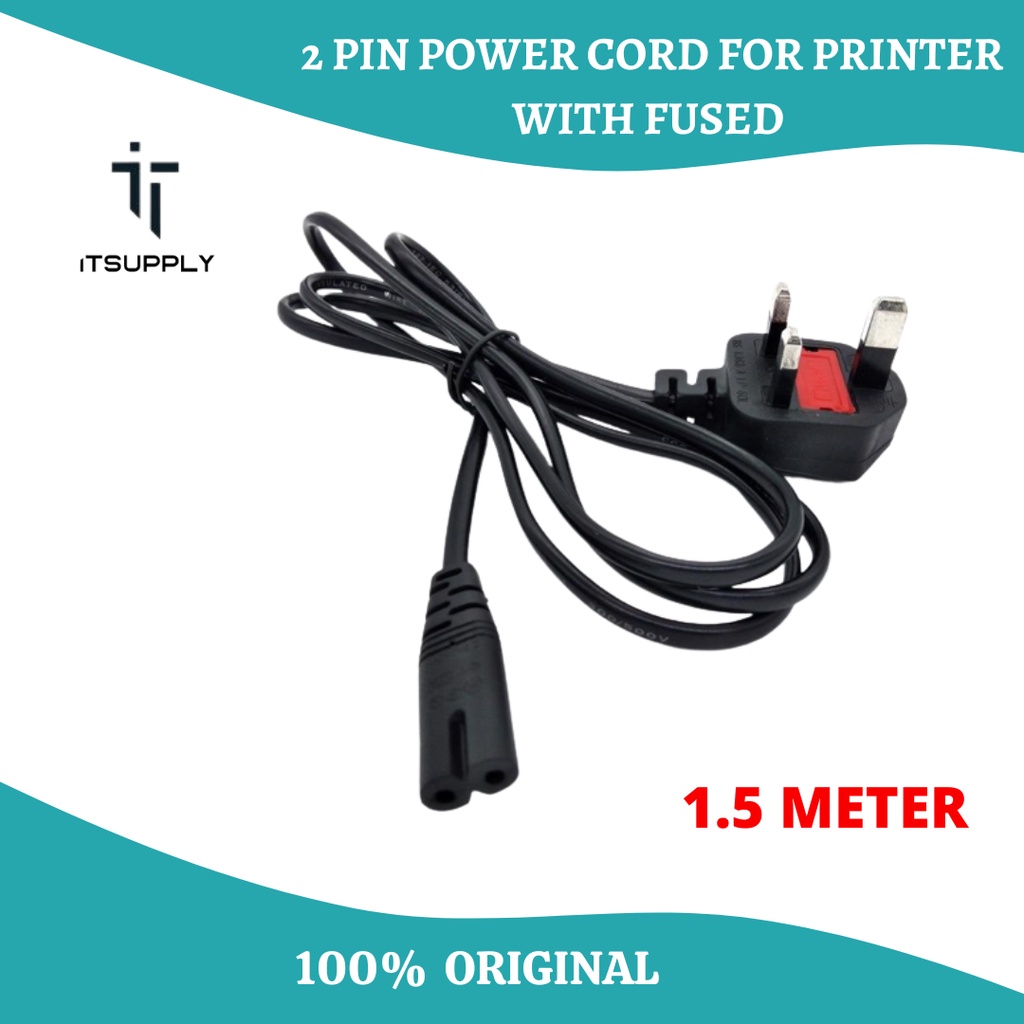 2 PIN Power Cord for Printer with Fused 1.5Meter Shopee Malaysia