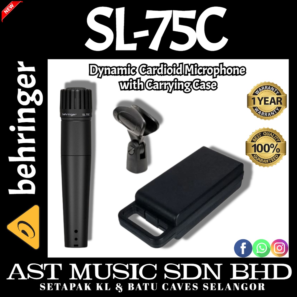 Behringer SL75C Dynamic Cardioid Microphone (SL 75C / SL75C) Shopee