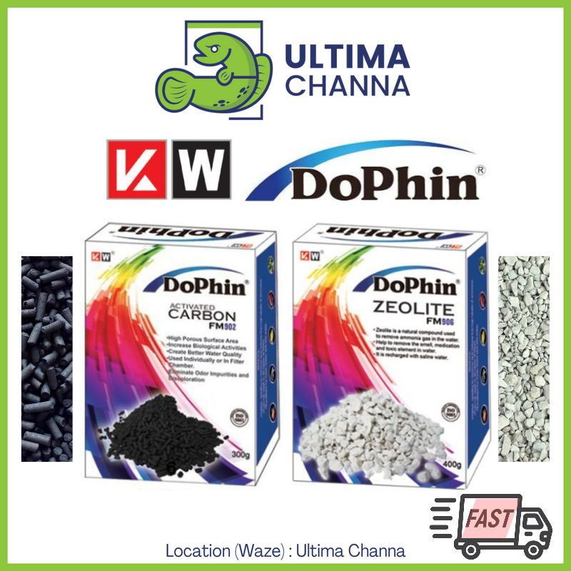 Dophin Activated Carbon 150g 300g/ Dophin Zeolite toxic remover 400g