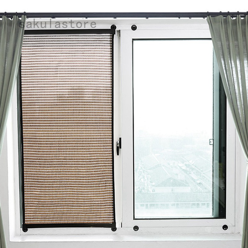 Bamboo Blinds Home Decor Curtains No Drilling Roman Blind Clamping Brackets Window Roller Blind Shopee Malaysia