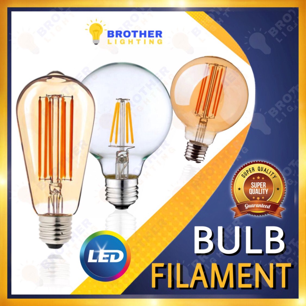 LED Edison Bulb ST64 G95 40W Filament 4W E27 Bulb Retro Vintage Light Bulb Mentol Lampu Designer Design 灯泡