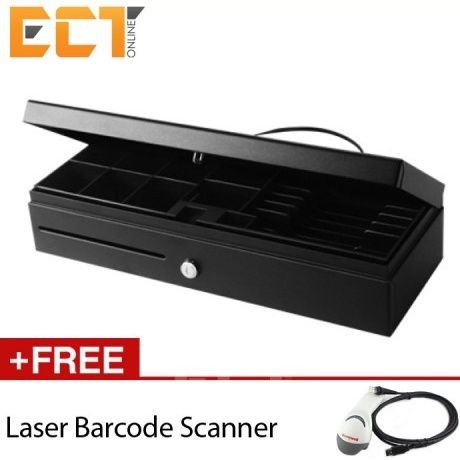Oem Rj 11 Flip Top Cash Drawer With Barcode Scanner Black