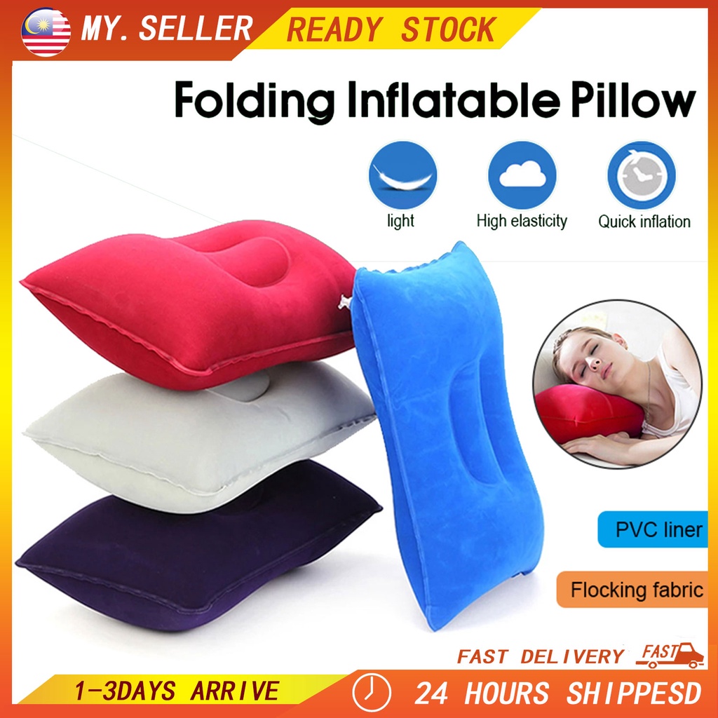 【COD】Inflatable Air Pillow Travel Pillows Nap Cushion Camp Beach Car Plane Bed Sleep Tent Bantal Angin Plane Head Rest