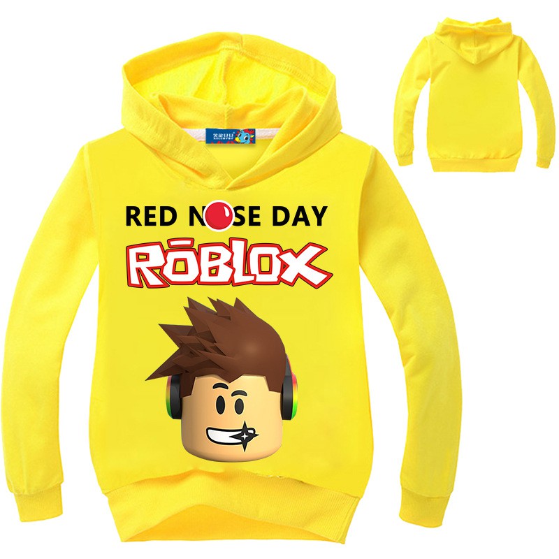 Roblox Red Nose Day Kids Boys Long Sleeve Hooded Outerwear Lesiure Hoodies Black Blue Shopee Malaysia - budak nakal roblox