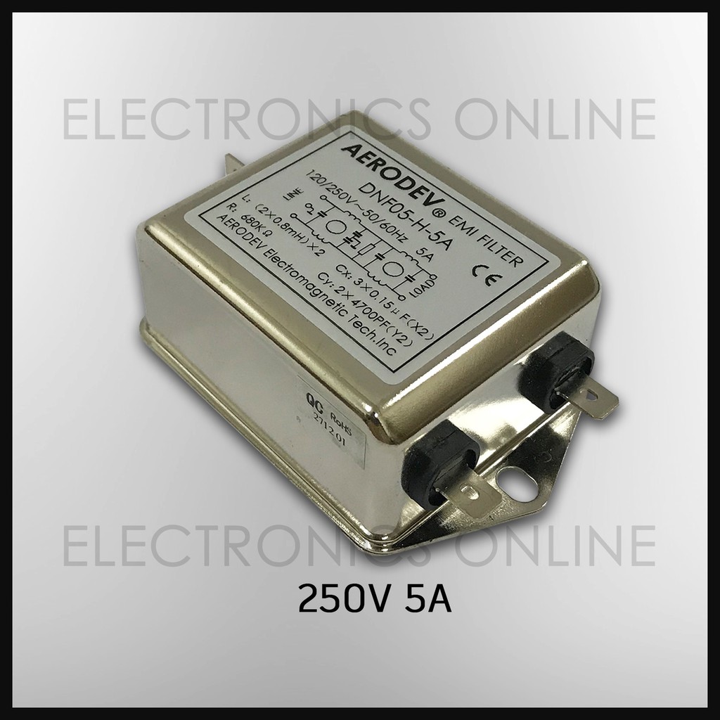 Aodesy Single Phase Noise Suppressor Power EMI Filter JS05-10A-T 115/250V 60/50Hz 