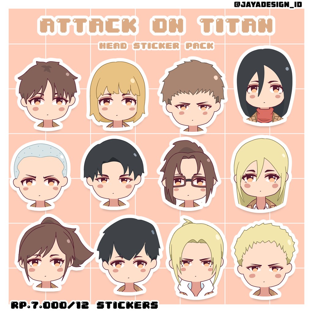 Attack On Titan  Anime Sticker / 12pcs Esthetic Sticker / Tumblr  Stickers / Funny Stickers | Shopee Malaysia
