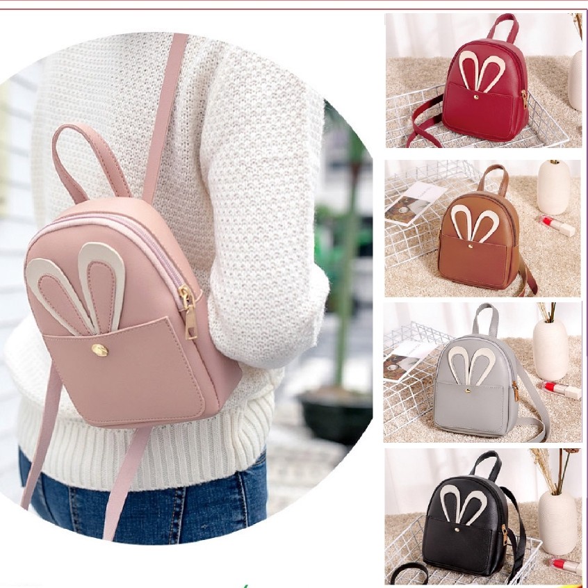 Ready Stock Beg Sandang Belakang Mini Beg Galas Mini Rabbit Ear Mini Backpack Beg Pu Bag Casual Bag Shopee Malaysia