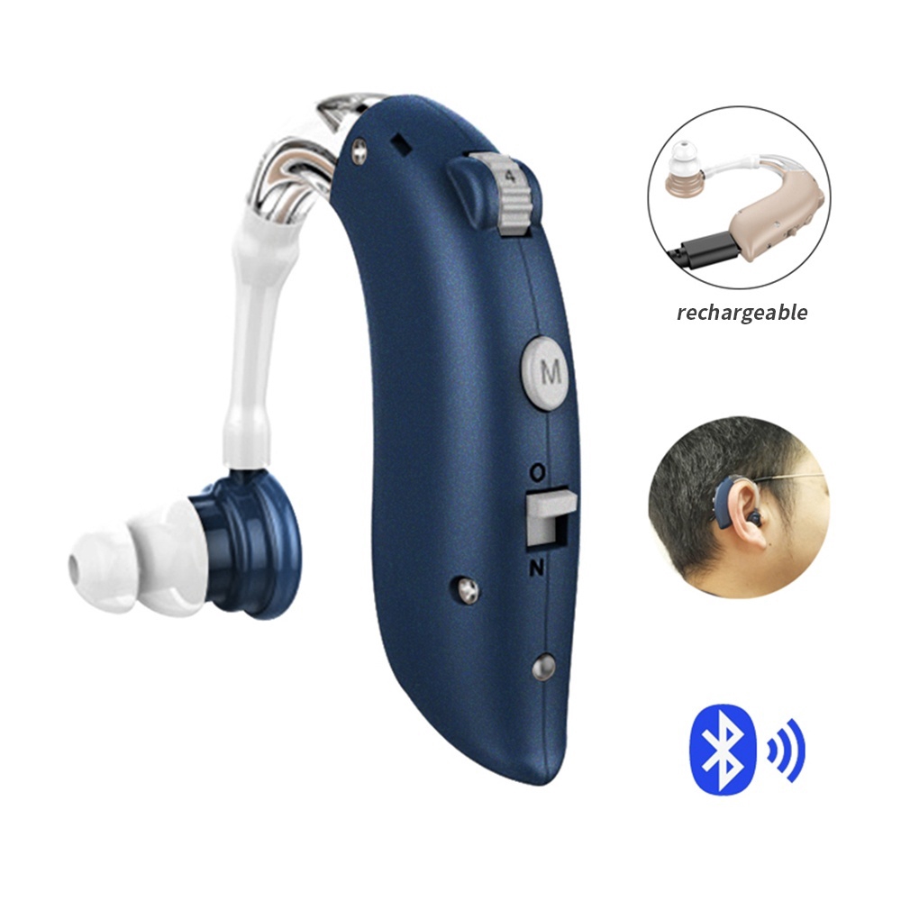 Scienlodic USB Rechargeable Hearing Aids Bluetooth Ear Hearing BTE Sound Amplifier Adjustable