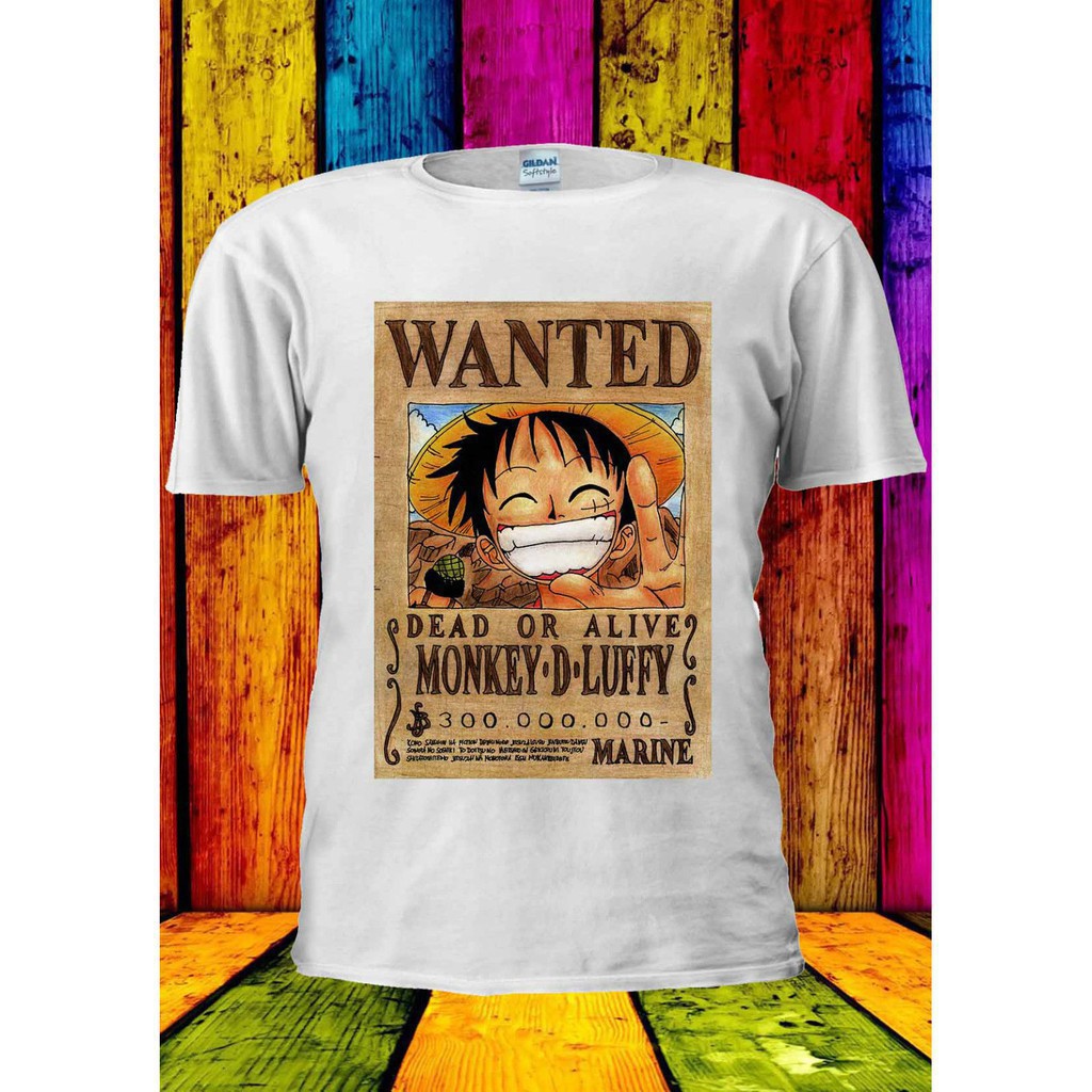 Fashion Tee One Piece Wanted Monkey Luffy ワンピース Men T Shirt Grey Shopee Malaysia