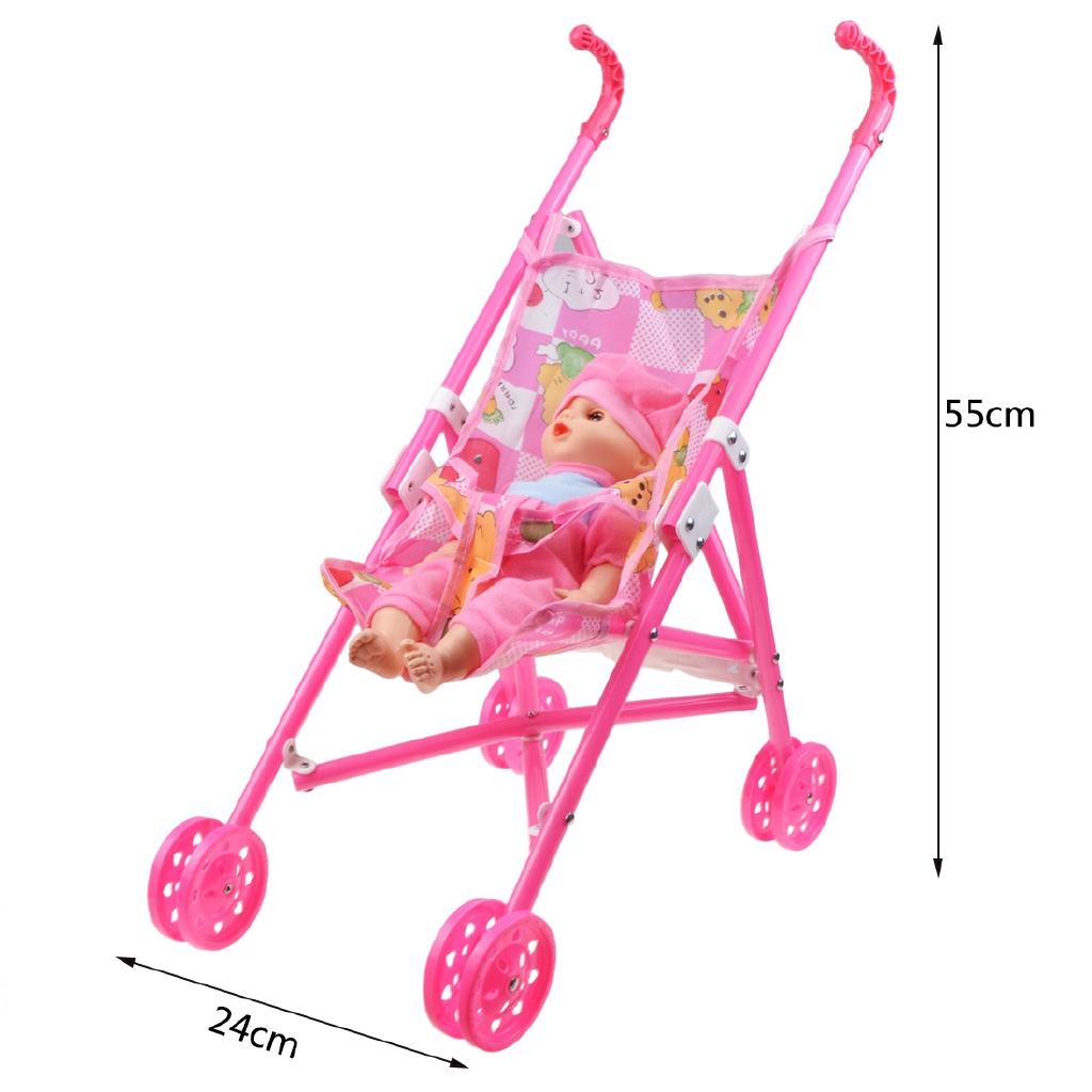 barbie with baby stroller
