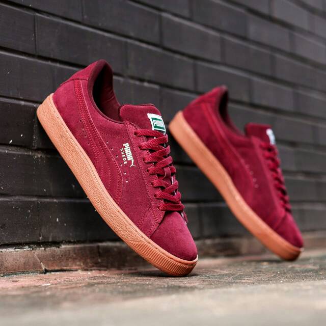 puma suede maroon mens