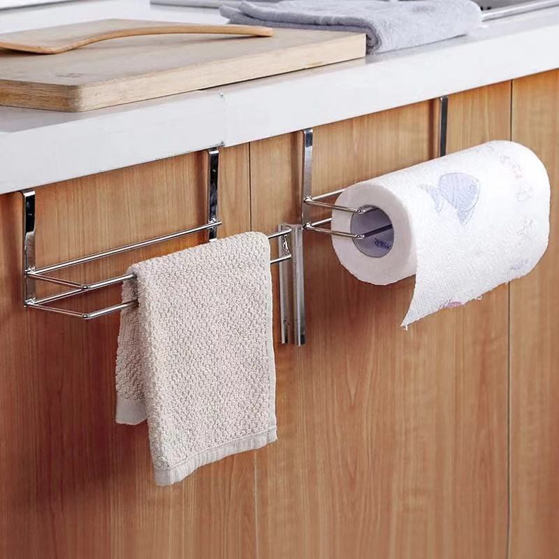 Kitchen Paper Towel Holder Bathroom Cabinet Rack Metal Roll Paper