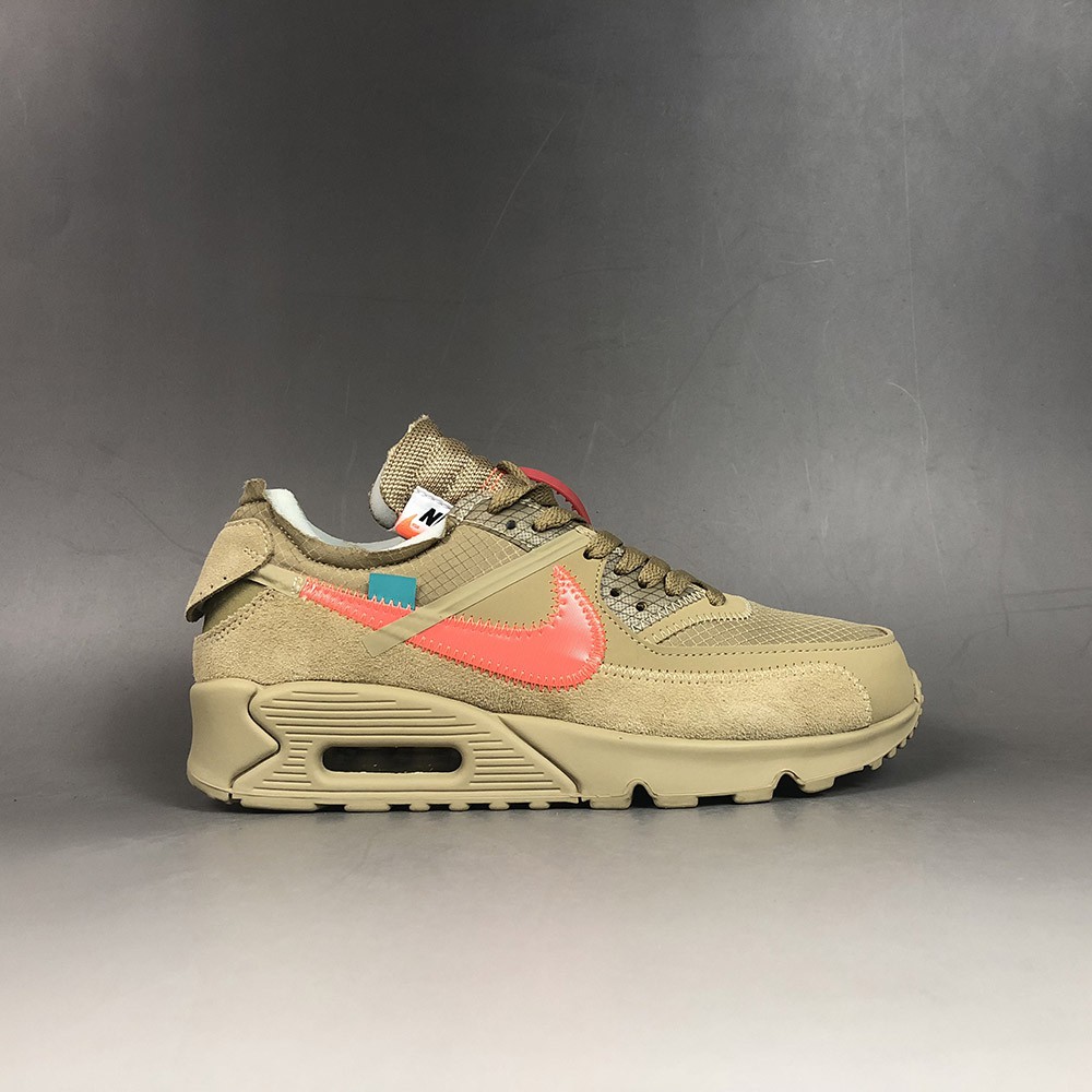 off white air max 90 desert ore orange laces