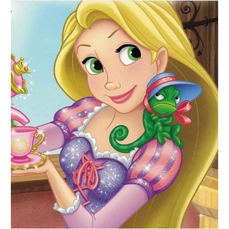 tea time with rapunzel and pascal