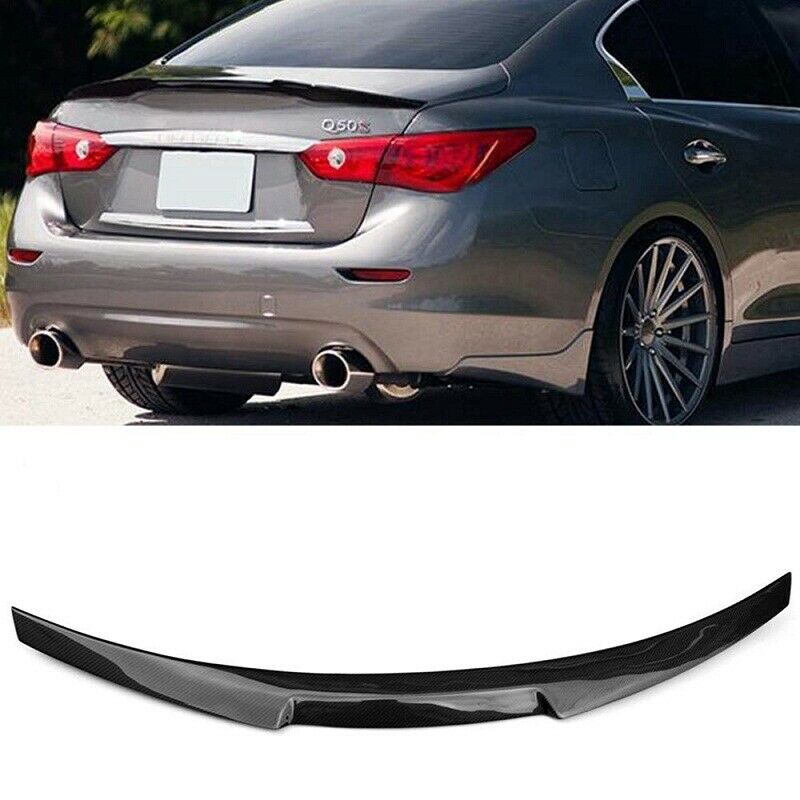 Carbon Fiber Rear Trunk Spoiler Wing Lips M4 Style For Infiniti Q50 Q50s 14 18 Shopee Malaysia