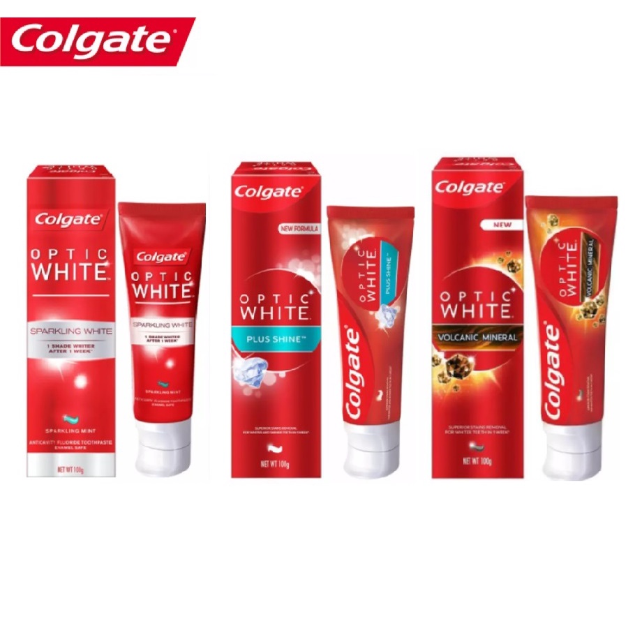 Colgate Optic White Toothpaste 100g (Sparking White/ Plus Shine ...