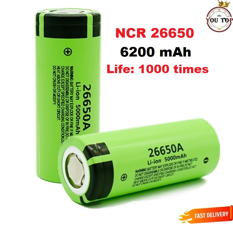 Panasonic Ncr 26650A 3.7V 5000 High Capacity 26650 Flat Lithium Ion