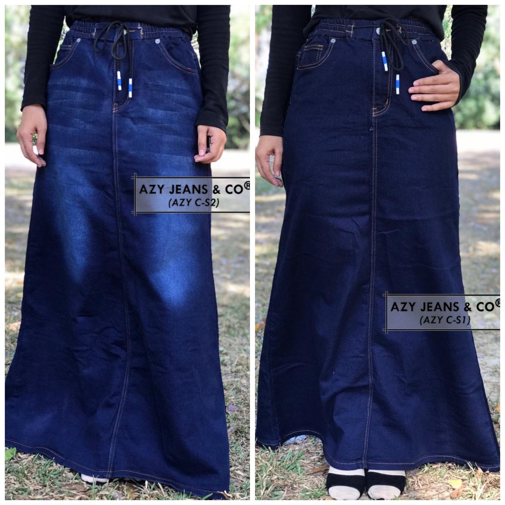 skirt jeans labuh muslimah