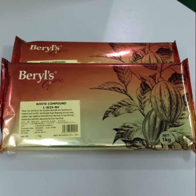 New Beryl S Gourmet White Compound Beryl S Coklat Putih Bar 1kg Shopee Malaysia