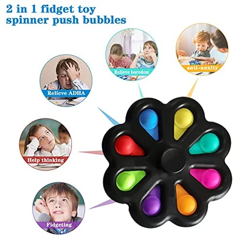 Reliable Multi Fidget Spinner Pop It Simple Dimple Toys Sensory Bubble Silicone Anxiety Relief Autism Toy Must - Image 4