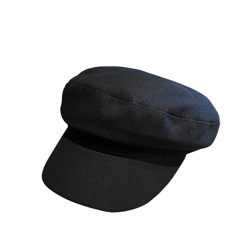 Hat Girl Black Cotton Hemp Navy Match British Retro Children S Summer Octagonal Ins Beret Trend Shopee Malaysia - black sailor hat roblox