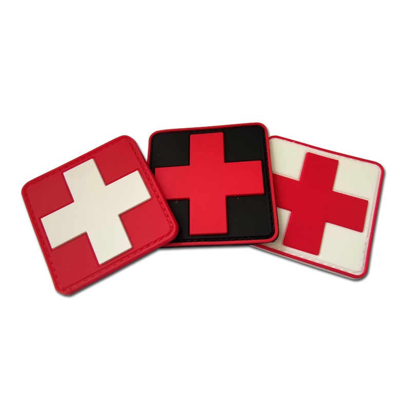 PVC Tactical First Aid Velcro Red Cross Badge Rubber Patch Clothing