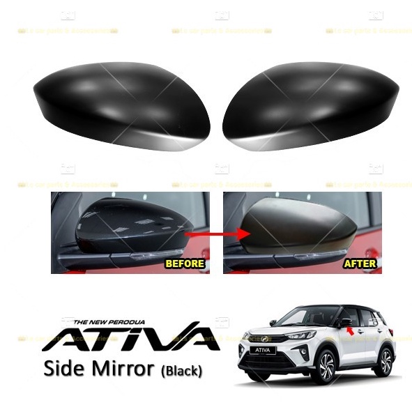 Perodua Ativa Side Mirror Cover  Matte Black (2 Pcs/Set) high quality