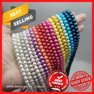 MYSURI Glass Pearl Beads 6mm Plain