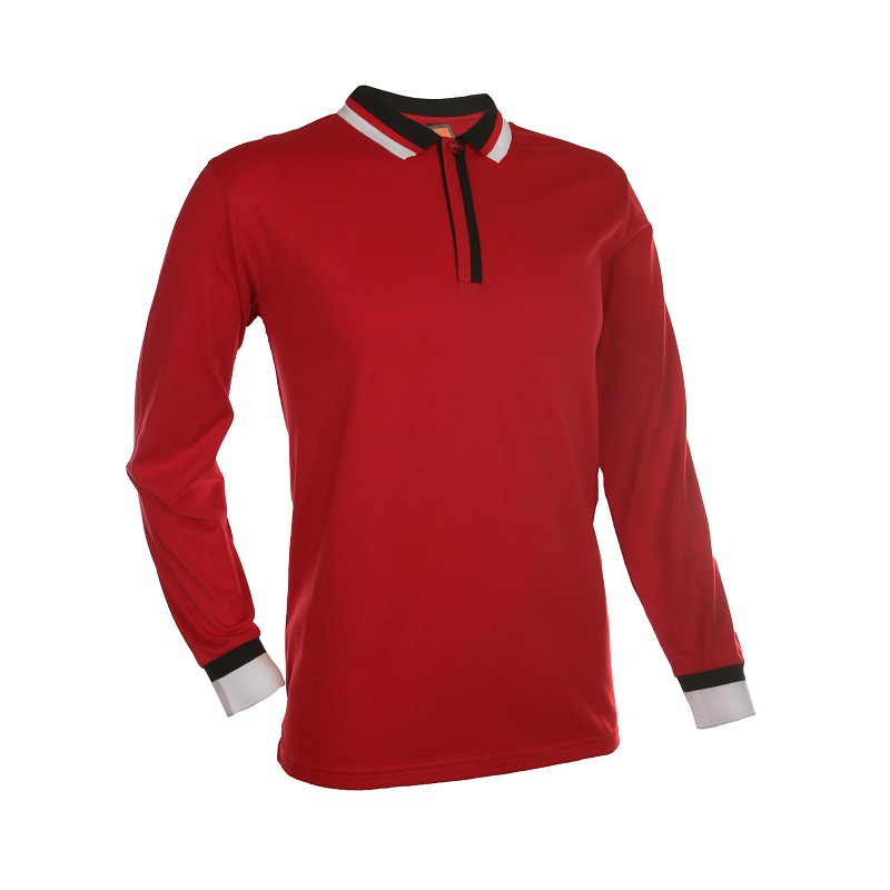 black and red polo long sleeve