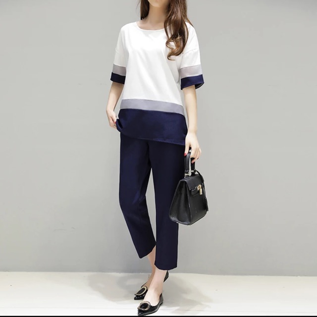 Korean Style Women Casual Office Wear Top \u0026 Bottom | Shopee Malaysia