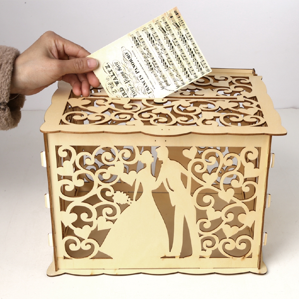 Wedding Card Box With Lock Diy Money Wooden Gift Love Boxes For