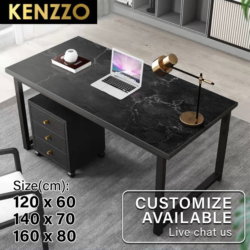 KENZZO 120CM/140CM/160CM DENVER Marble Texture Study Table/ Office