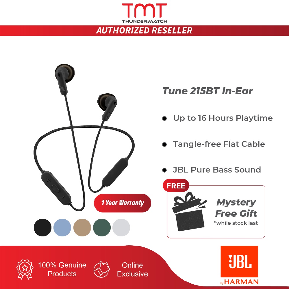 JBL TUNE 215BT Wireless Earbud headphones with Built-in Microphone