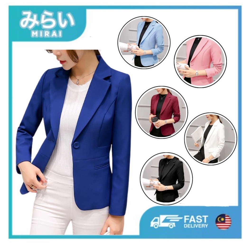 Women Blazer Outerwear Slim Fit Design Jackets Coat Blazer Trend Terkini Untuk Perempuan (6Color)
