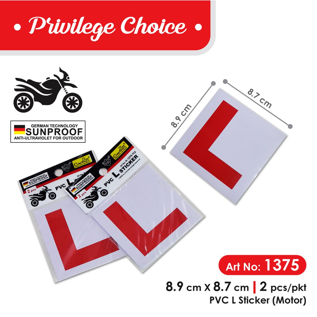 P Sticker P Kereta P Motor L Motor Ukuran Jpj 2pcs Pkt Shopee Malaysia