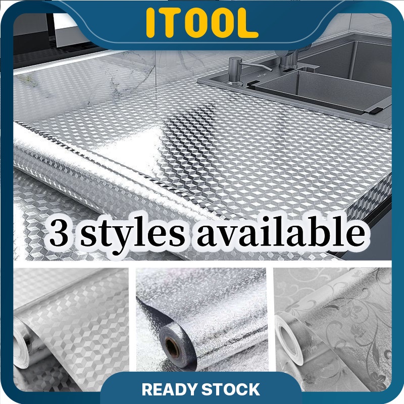 ITOOL 10M*40CM Aluminium Foil Kitchen Waterproof OilProof Self Adhesive Wall Sticker Waterproof & Oilproof Wallpaper