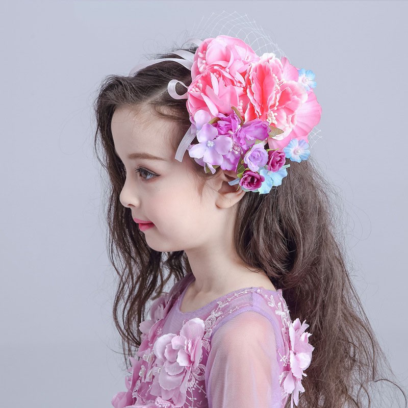 Flower Girl Kids Princess Hair Headwear Wedding Party Silk Flower