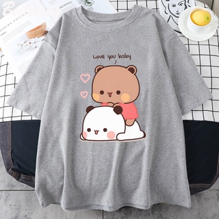 Bubu Dudu Panda Bear T Shirt Cartoon Love You Couple Tops Cute Print ...