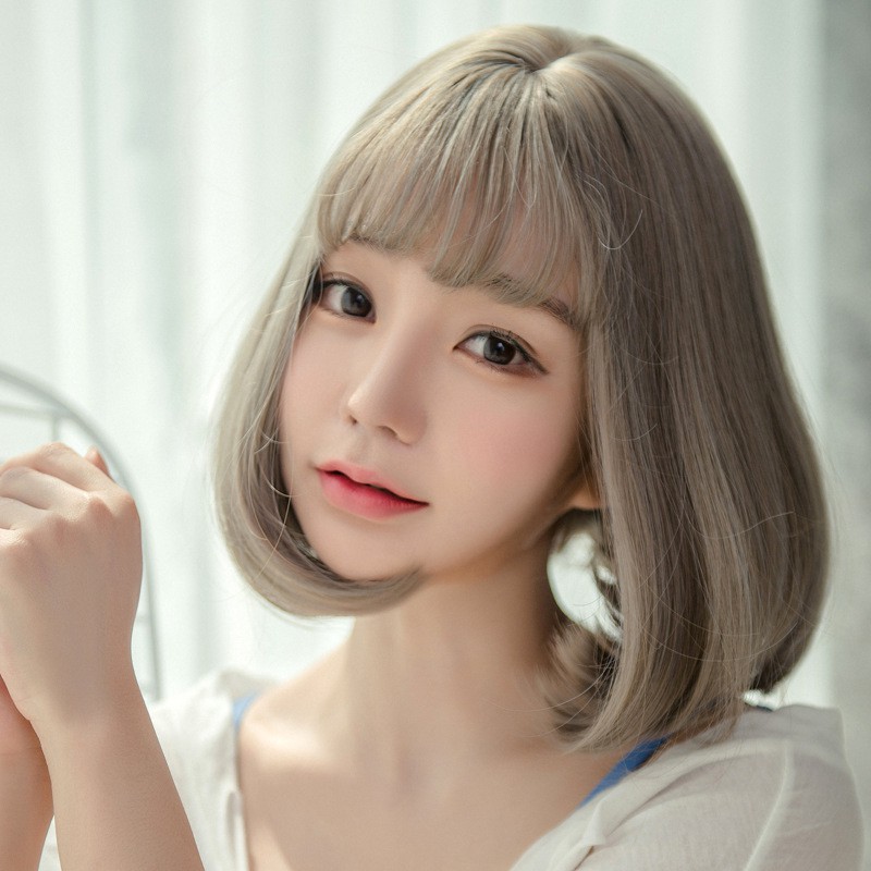 Soft Japan Korea Hot Women Short Hair Grma Gray Pear Head Air