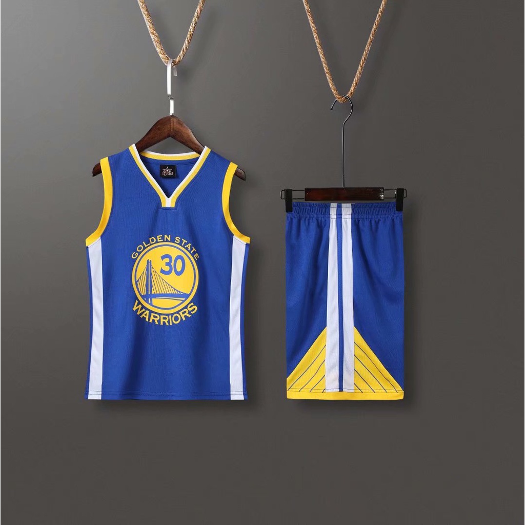 Kids Golden State Warriors Jersey #30 Curry Jersey Set Kids NBA Basketball  Jersey Uniform Tops+Shorts Suit Set | Shopee Malaysia