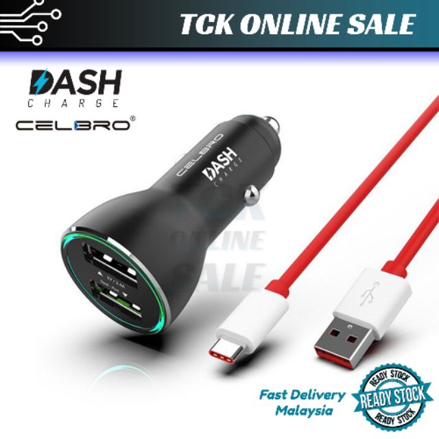 Ready Stock 🇲🇾 Dash Charger Car Charger Dual USB for OnePlus 7 Pro 6T 6