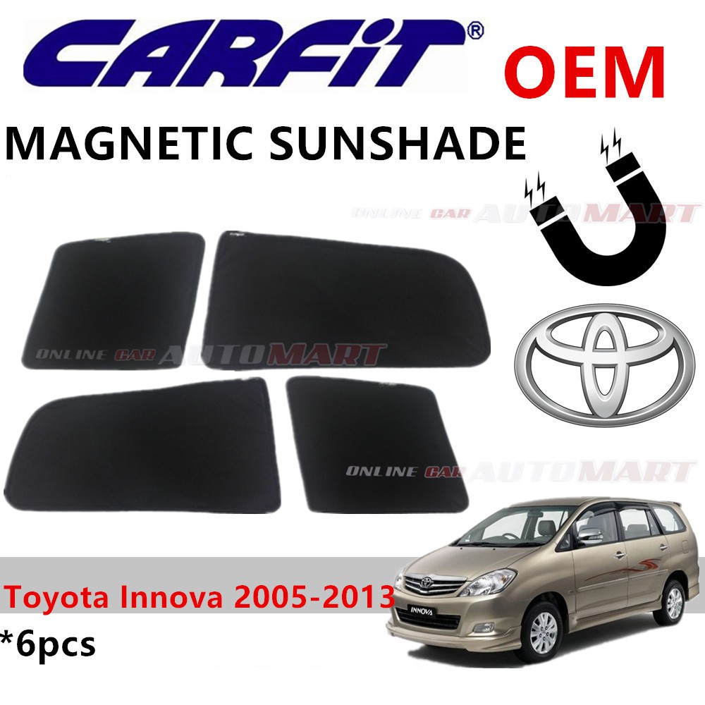 CARFIT OEM Magnetic Custom Fit Sunshade For Toyota Innova Yr 2005-2013 (6pcs)