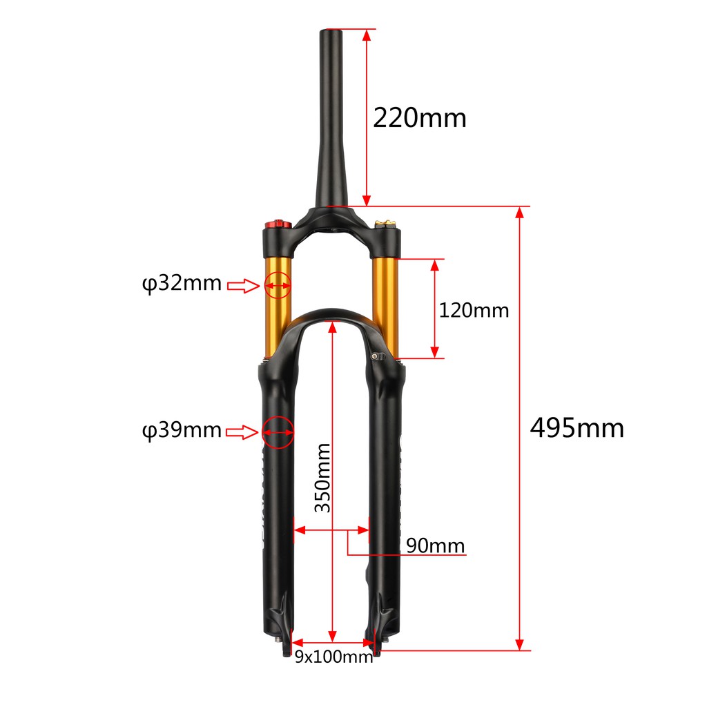 120mm 29er fork axle to crown
