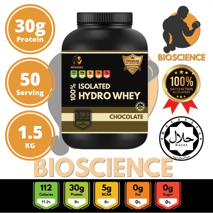 Bioscience Whey Protein Halal 1.5kg (50 servings) Isolated Whey