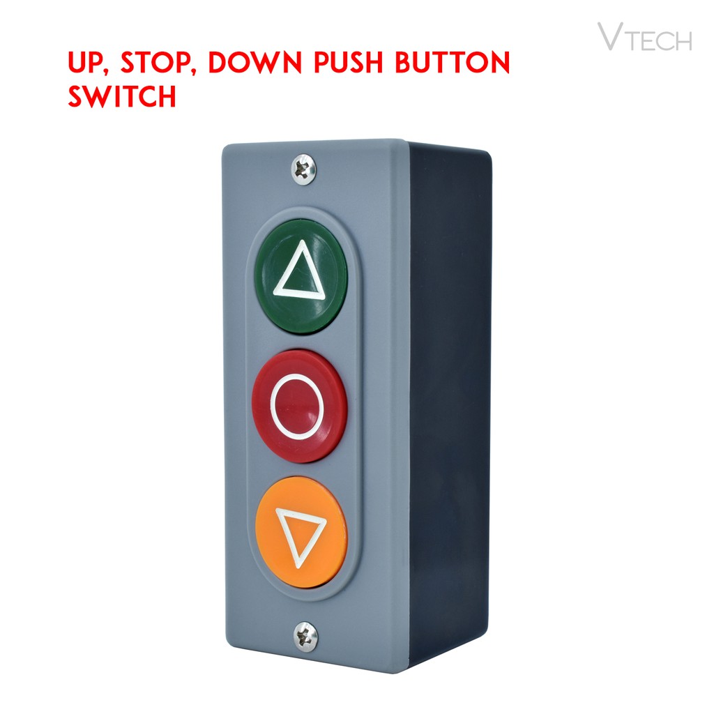 PUSH BUTTON SWITCH, UP, STOP, DOWN MONENTARY CONTROL SWITCH Shopee