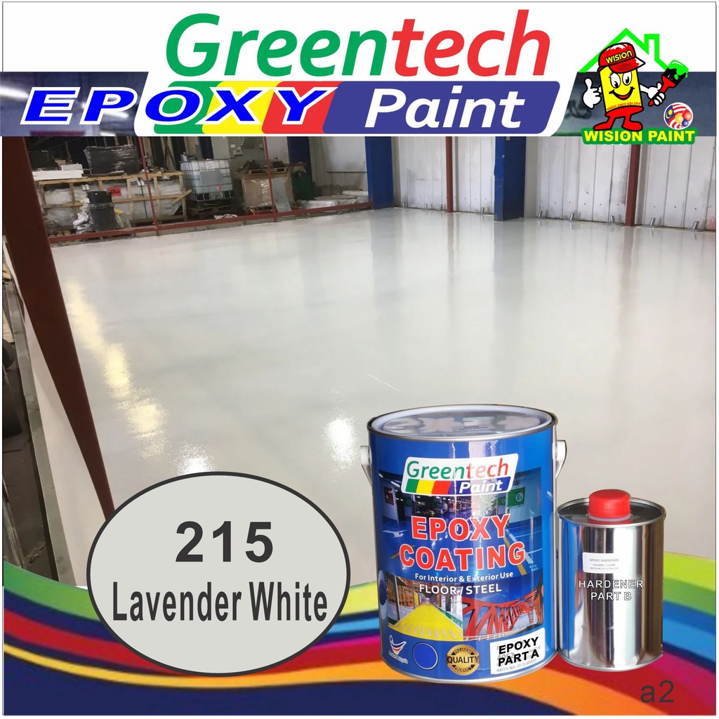 215 LAVENDER WHITE ( 5L ) Epoxy Floor Paint Coating ( GREENTECH EPOXY