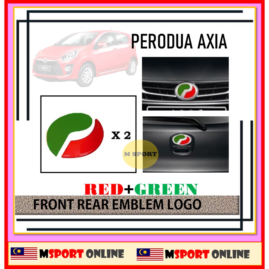 PERODUA AXIA EMBLEM LOGO - 2PCS (Front & Rear Sticker) | Shopee Malaysia