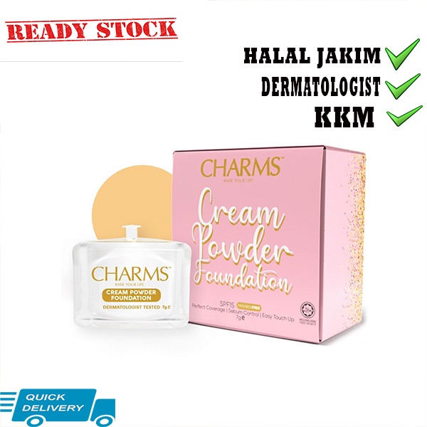 *Certified KKM & HALAL JAKIM* CHARMS Cream to Powder Foundation Angels Edition ORI READY STOCK