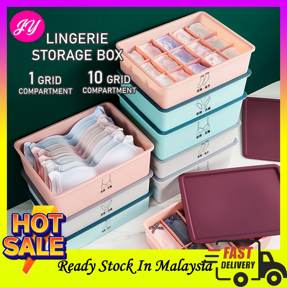 READY STOCK Lingerie Storage Organizer Compartment Box Bra Underwear House Store Kotak Simpan Baju Dalam *2386*2391*